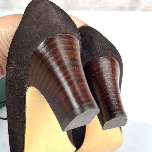 NWB Robert Clergerie France Vintage Brown Suede Lace Up Moccasin Heels 8,5 - Picture 9 of 15